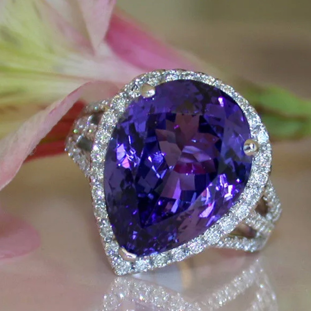  Stunning Pear Shaped Ring NEW 6 - Picture 4 of 7